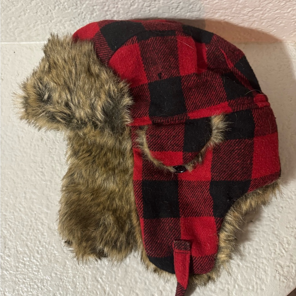 Winter Hat Cap Trapper Buffalo Plaid Ear Flaps Warm Outdoor Adult Cozy